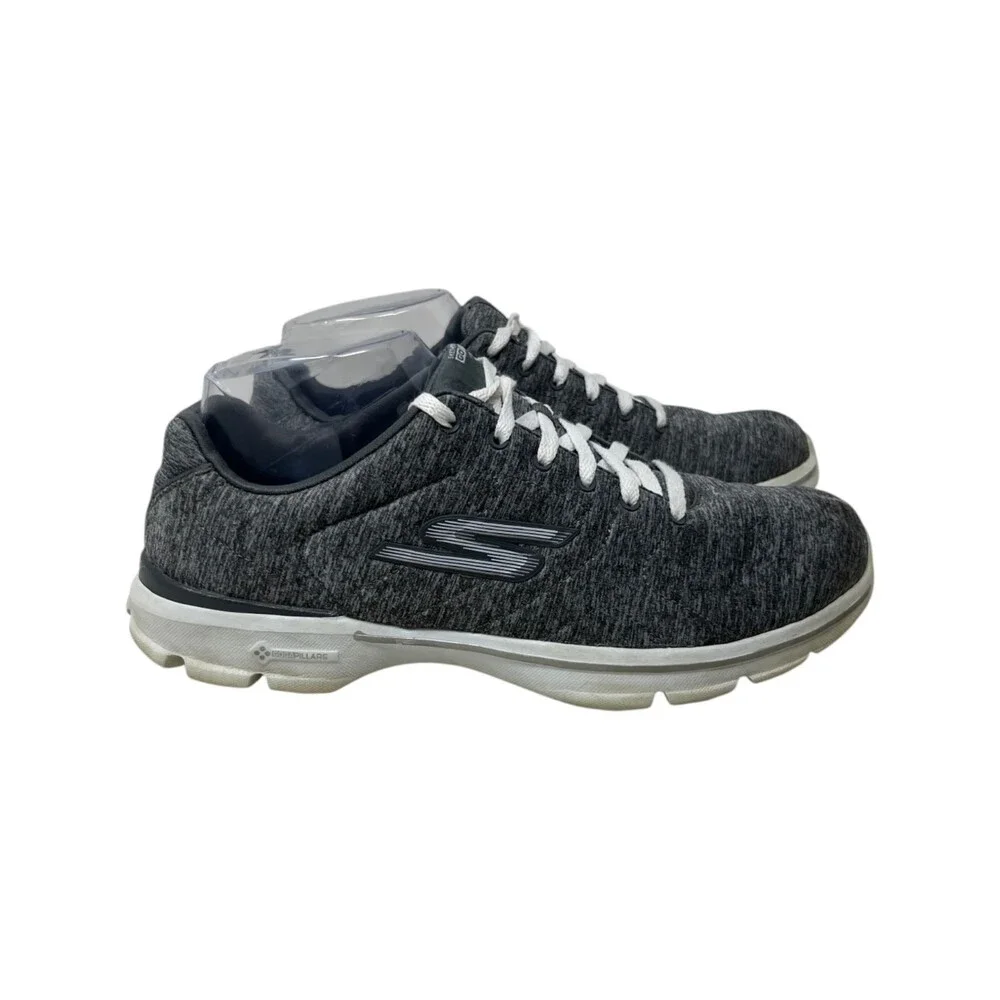 Skechers GOwalk 3 Sneakers Womens Size 8 Gray Heathered Lace Up Comfort Walking